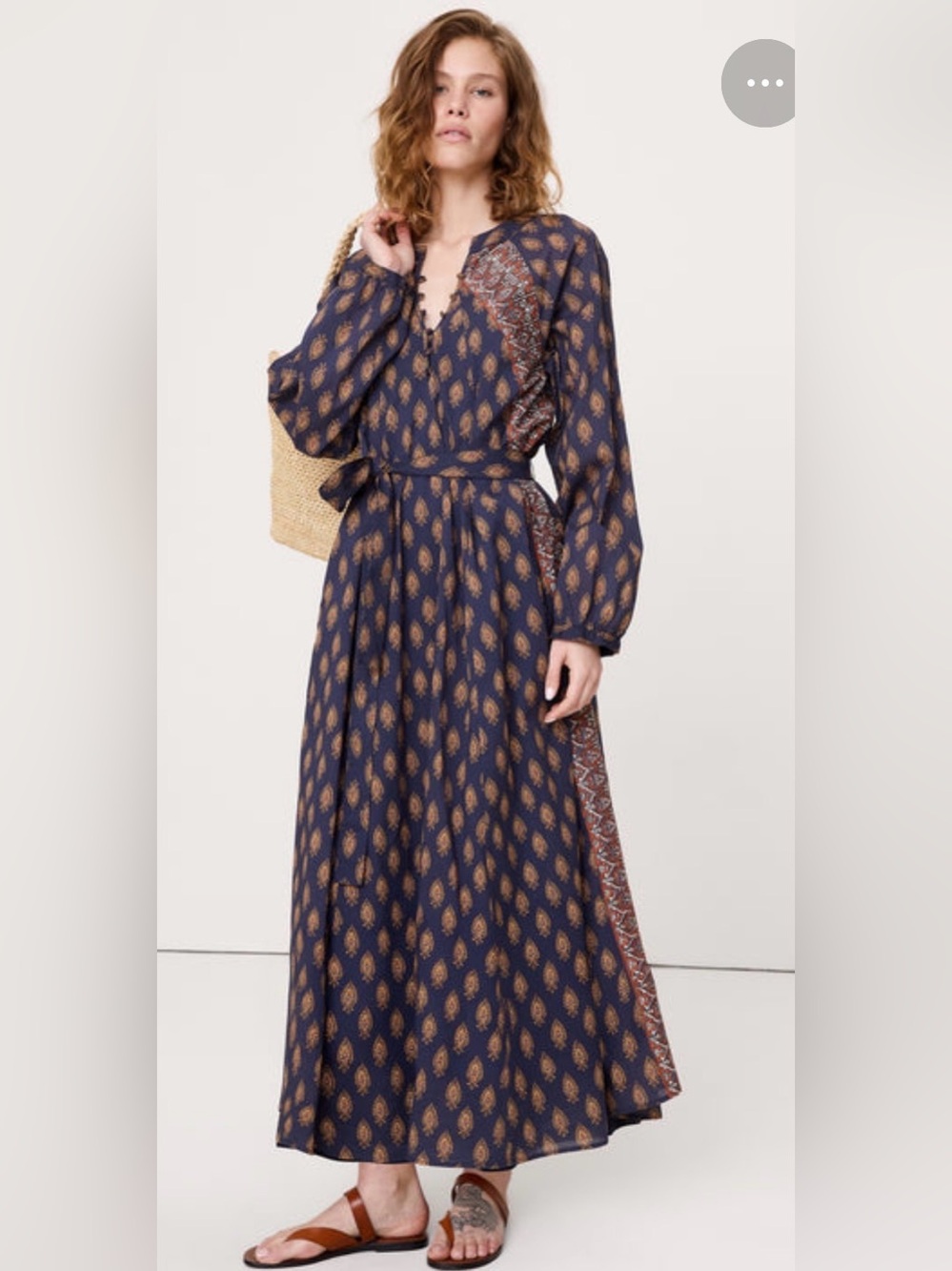 NWT Banana Republic Lightweight Cotton Kaftan Maxi Dress Sz M/L